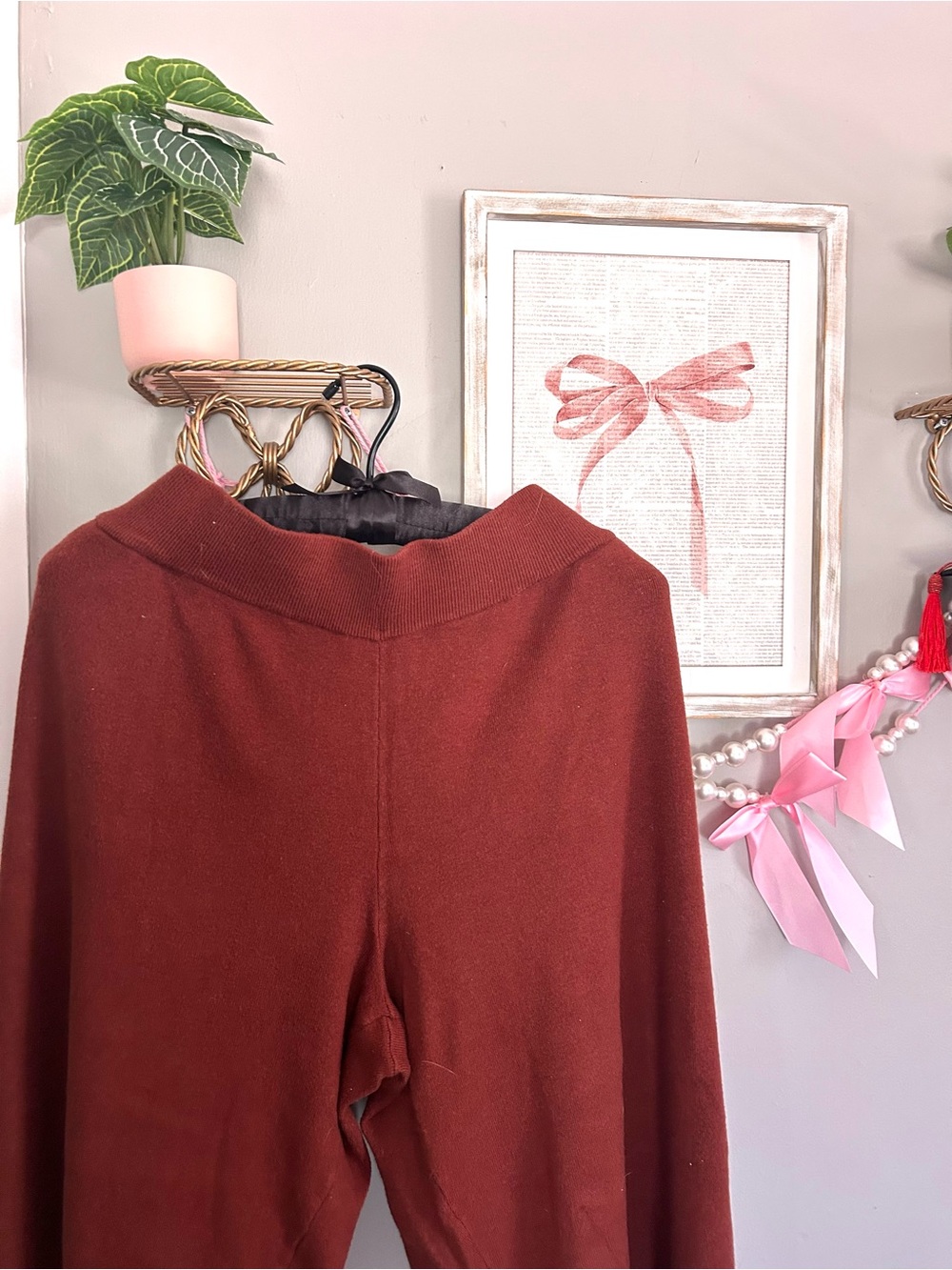 Ava & Viv Burnt Orange Sweater Pants 2X
